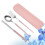 Campingbesteck-Set aus Edelstahl, rosa, 3-teilig 4