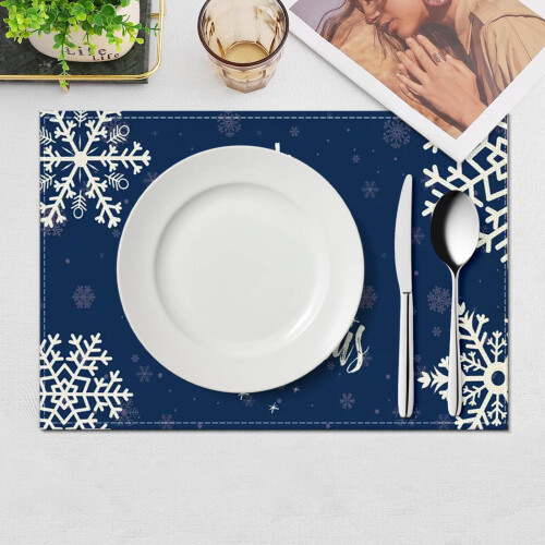 Set de 4 sets de table de Noël en plastique lavable 2