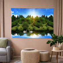 Tapisserie murale Quinlirra, motif paysage, 51 x 59 pouces, idéale pour la chambre à coucher, en liquidation pour Pâques. Cadeau pour femme.