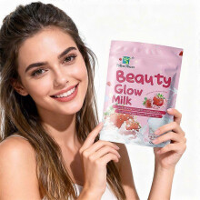 Beauty Glow Mik Nutrition Drinks & Shakes - Strawberry Flavored, 12 Sachets ZT