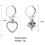 Pendientes de aro de plata con cristal en forma de corazón. 2