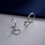 Pendientes de aro de plata con cristal en forma de corazón. 4