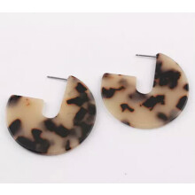 Tortoise Shell Hoop Earrings for Women Large Circle