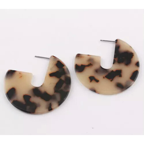 Tortoise Shell Hoop Earrings for Women Large Circle