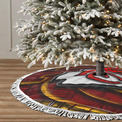 Saia de árvore de Natal de pelúcia do Kansas City Chiefs, 30, 36 e 48 polegadas 2
