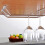 Porte-verres à vin en acier inoxydable 35 cm, double rangée 4