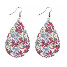 Turtle Teardrop Leather Earrings Coral E6934