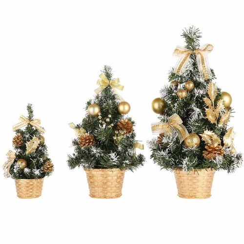Artificial Mini Christmas Tree with Colored Ornaments 1