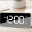 LED Digital Alarm Clock with USB Charger and Mirror Gold 5