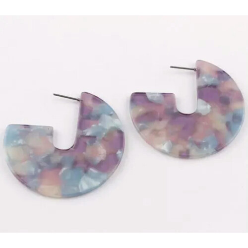 Tortoise Shell Hoop Earrings for Women Large Circle 1