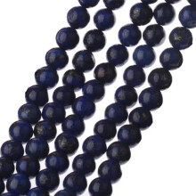 RSAMD Lapislázuli azul liso, cuentas redondas sueltas, 15,5'' de largo por tira, 6 mm, 8 mm, 10 mm-8 mm