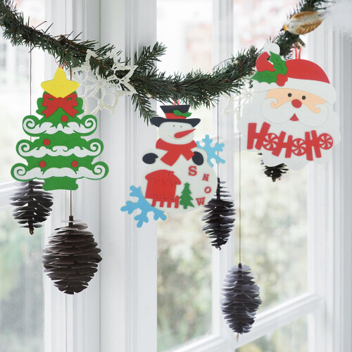 Christmas tree ornaments Santa snowman gift box set 2