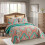 JML dynesett queen size vendbart 3-delt turkis mandarin 2