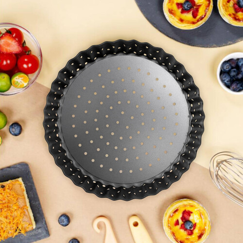 Quiche-tærteform, non-stick, 13 cm rund, perforeret, 4-pak 1