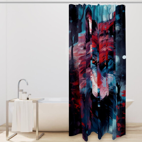 Wolf dusjforheng vanntett 60x72 tommer med maljer 1