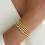Gold Plated Beaded Stack Bracelet for Women 4mm 4