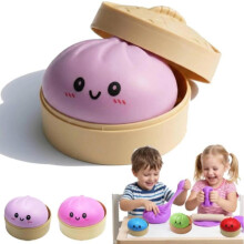 Glow in the Dark Dinosaur Bao Dumpling Squishy Stress Relief Toy Cute Squeeze Toy Soft Slow Rising Gift for Kids & Adults