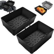 Silikonová forma do fritézy - sada 2 kusů, odolná do 240 C, nepřilnavá, opakovaně použitelná (bílá)