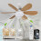 Ventilatore da soffitto con luce e telecomando, ventilatore da soffitto a LED dimmerabile con lampada integrata E27 da 40W (effett 1