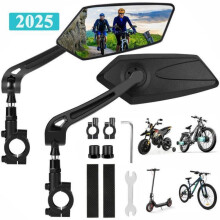 Elektrische fietsspiegels, opvouwbaar, geschikt voor het stuur, HD 20-24 mm, fietsveiligheidsbescherming