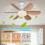 ROSNEK Ventilateur de plafond 52 cm 40W LED dimmable 2000 lm E27 - 3 vitesses, télécommande 1