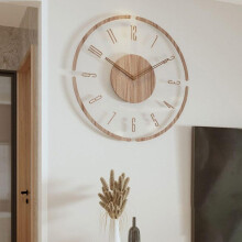 Horloge murale de style décoratif, décoration de maison en bois vintage, horloge murale ronde, design ajouré,horloge d'art moderne