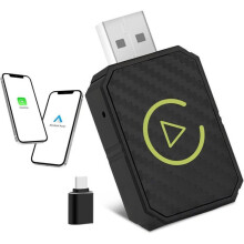Trådløs CarPlay-adapter, CarPlay USB-dongle, 2-i-1 trådløs CarPlay-adapter for bil og Android Auto, 5G WiFi, Plug & Play