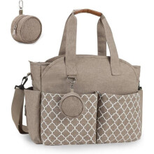 Borsa fasciatoio per neonati, 13 tasche, scomparti multipli, borsa maternità, borsa fasciatoio da viaggio con tracolla, beige