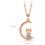 Colar feminino com pingente de cristal em anel duplo (1 peça) 3