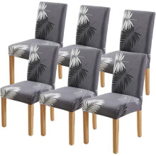 Pièces Housse de Chaise Extensible pour Salle à Manger Protection de Chaise Imprimée Maison Hôtel Mariage Réunion