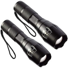 Set van 2 WELAN LED-zaklampen - Ultra krachtig, zoombaar, oplaadbaar via USB of 3xAAA/18650 (batterijen niet inbegrepen)