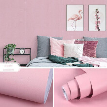 Papier Peint Adhésif - HANDEIU - Rose - Amovible - Lavable - 45CM x 10M