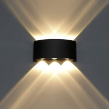SNOGOLD Moderne 6W Applique Murale LED Interieur en Aluminium Noir, Lampe Murale Blanc Chaud Up Down LED pour Chambre Couloir
