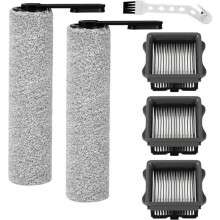 Pièces Rouleau de brosse de rechange et Filtre HEPA pour Tineco iFloor 5/Floor One S5 aspirateur humide et sec,2 rouleaux de