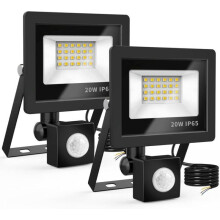 20W venkovní LED světlomet s pohybovým senzorem, 24 LED diod, vodotěsný IP65, 6500K, 220V bodové světlo (balení 2 ks)