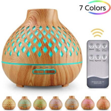 Diffuseur d'Huiles Essentielles, 400ml Humidificateur Ultrasonique avec 7 Couleurs Lumières LED pour la Maison, Yoga, Bureau, SPA