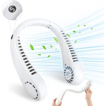 Nekventilator, mini ventilator zonder bladen, 360 draaibaar en 5 snelheden, 3000mAh draagbaar, USB oplaadbaar