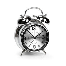 Ceas deșteptător super puternic pentru persoane cu somn greu, clopoțel dublu retro de 10 cm, silențios, fără ticăit, mișcare c