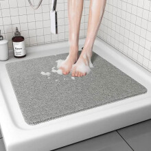 Vierkante antislip douchemat 8080 cm – Grijs/Wit, sneldrogend, schimmelwerend, met drainagegaten