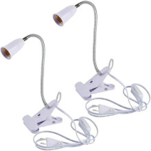 Lampe avec Pince E27 2Pcs 45W Lampe de Bureau a Pince avec Interrupteur Lampe Flexible E27 à Pince, Réglable 360 Col de Cygne