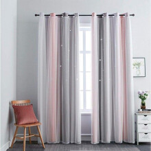 Rideaux Chambre Fille - Gris Rose - Rectangulaire - Occultant - 135 x 240 cm