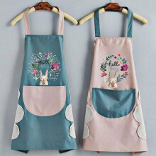 Pack de 2 tabliers de cuisine, tablier de cuisine imperméable pour femme avec poches, bleu et rose