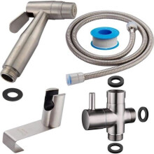 Bidet - TECMOLOG - Roestvrij staal - Geborsteld nikkel - Wandmontage - Toiletbidet