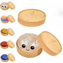 Cutie Interactive Glitter Dumpling Squishy, Silver, 1 Count – Fun Stress Relief Toy for Kids