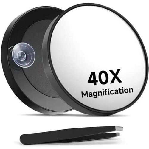 Μεγεθυντικός καθρέφτης 40x με βεντούζες και κλιπς, καθρέφτης καλλυντικών 40x