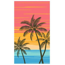 Serviette de plage Microfibre - 100x180 cm - Séchage rapide - Environ 450g - Motif cocotier