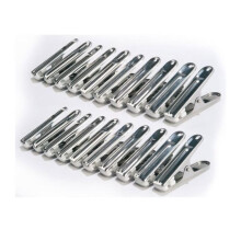 Pince à Linge Inox ( lot de 20 ) SOLIDE ROBUSTE avec Mâchoire en PVC Pour Corde à linge Étendoir Séchoir Vêtements
