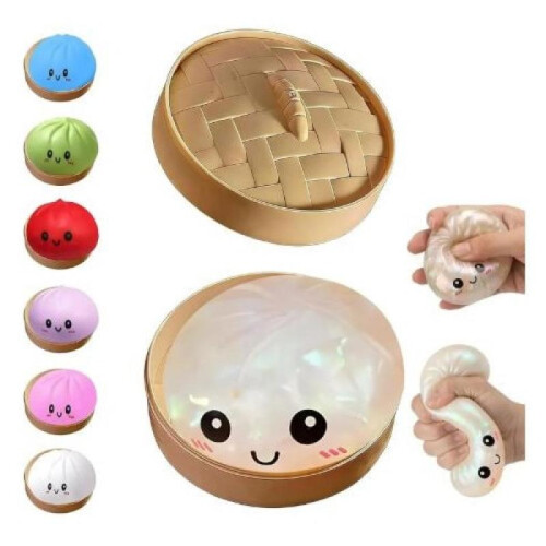 Interactive Kids Toy, Squishy Glitter Dumpling, Cute Design, Multicolor, 10x10cm