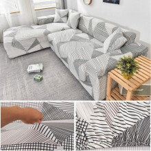 Överdrag till hörnsoffa - YYV - Färg 23 - Töjbart - 1234 sittplatser - Polyester