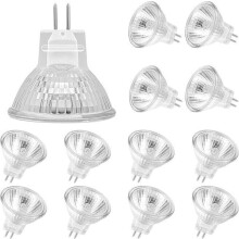 Ampoules Halogènes MR11(Pack de 12),Lampe Halogène GU4 12V 20W, 2 Broches Ampoule Halogene 2700K Blanc Chaud